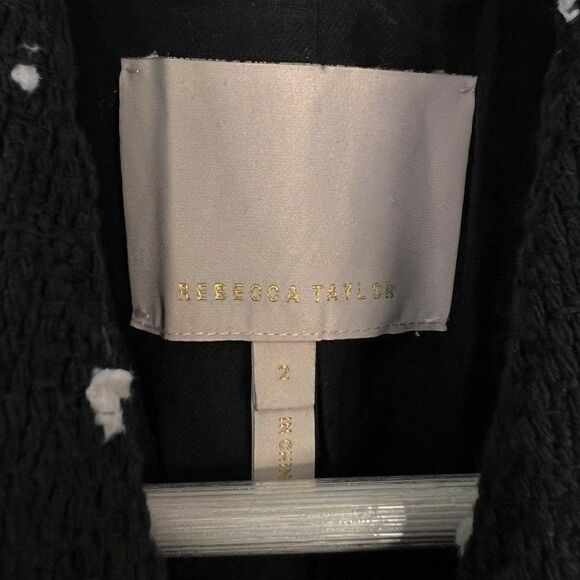 Rebecca Taylor Black Polka Dot Double Breasted Tweed Jacket - Picture 6 of 8